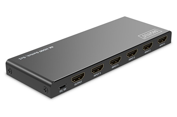 Digitus 5x1 4K/60Hz HDCP 2.2 Kumandalı Geçiş Kontrolü HDMI Switch