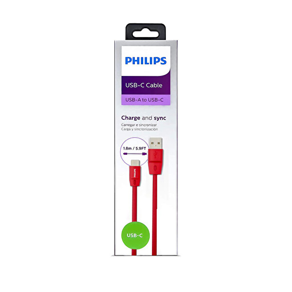 Philips 5A 100W UsbA to Type-C 1.8 M Hızlı Şarj ve Data Kablosu ve ScHitec Type-C to UsbA 3.0 OTG Dönüştürücü Adaptör