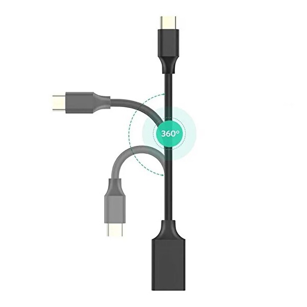 Philips 5A 100W UsbA to Type-C 1.8 M Hızlı Şarj ve Data Kablosu ve ScHitec Type-C to UsbA 3.0 OTG Dönüştürücü Adaptör
