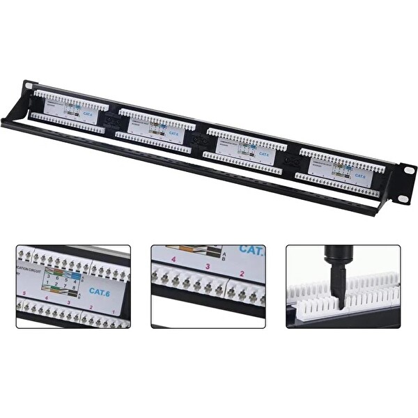 Herz CAT6 Patch Panel Full 24 Port UTP Çoklayıcı