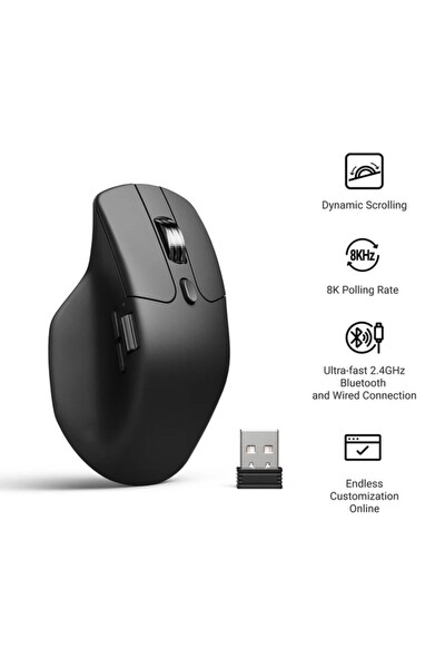Keychron M6 Pixart 3311 Pixart 3395 ve Pixart 3950 Sensör 2.4 Ghz Bluetooth ve USB K Kablosuz Fare