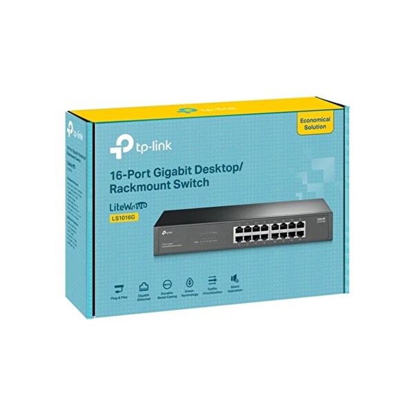TP-Link LS1016G 16 Port 10-100-1000 Mbps Metal Kasa Switch