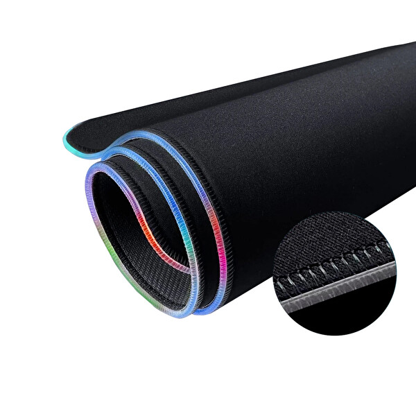 Claw’s Raptor 80X30CM Mikrofiber Yüzey-Kaydırmaz Kauçuk Zemin 360 Derece RGB Dikişli Xl Siyah Mousepad