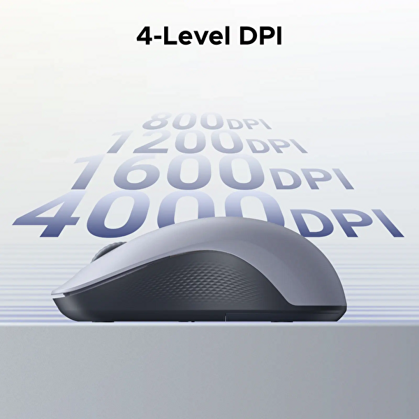 Ugreen 55146 M331 800-1200-1600dpi 2.4GHz Çift Modlu Bluetooth Gri Mouse