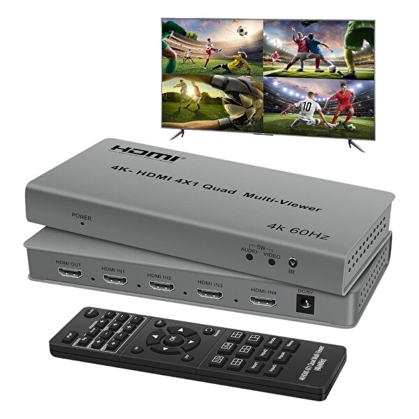 Novacom NVC-HDSW4-Q 4K HDMI 4x1 Quad Multi-Viewer 4Giriş 1Çıkış