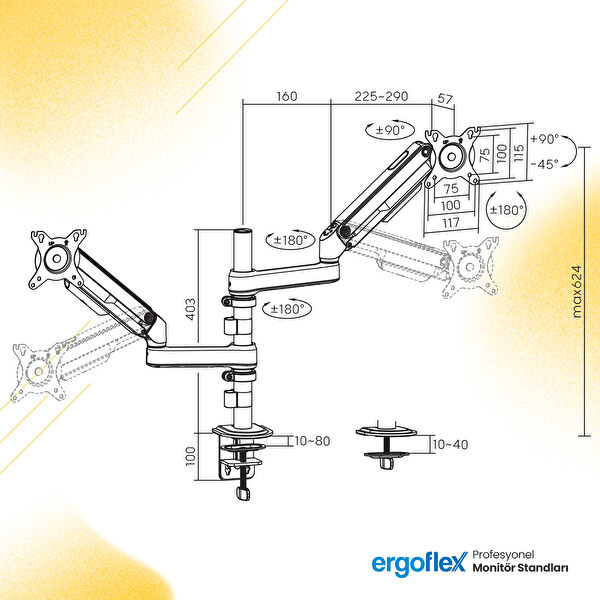 Ergoflex S16 Çift Kol 22-35