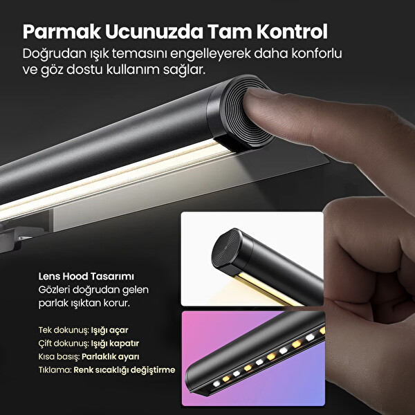 Ergoflex EF-354 Kumandalı Ayarlanabilir Dokunmatik Bilgisayar Monitör Işık Çubuğu