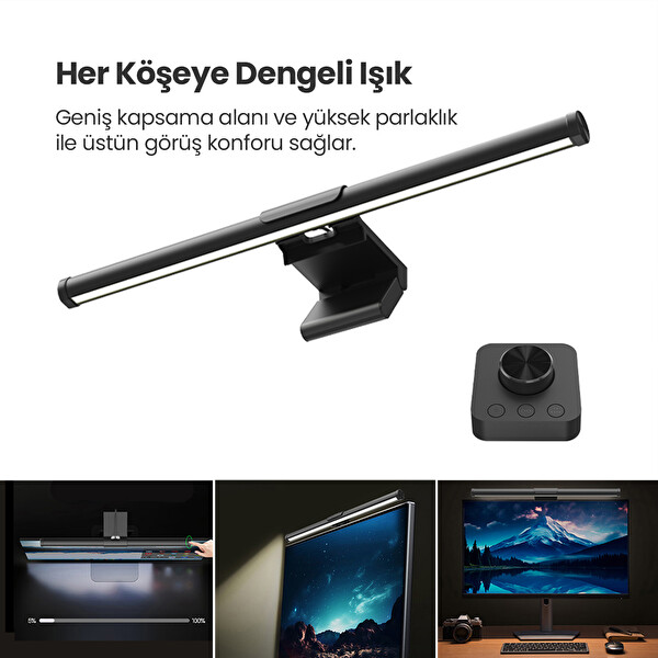 Ergoflex EF-354 Kumandalı Ayarlanabilir Dokunmatik Bilgisayar Monitör Işık Çubuğu