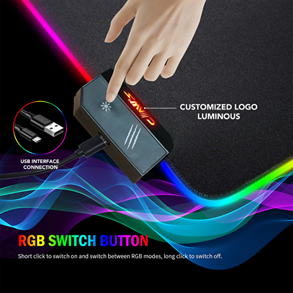 Claw’s Raptor XXL 90X40CM Mikrofiber Yüzey Kaydırmaz Kauçuk Zemin 360 Rgb Dikişli XXL Siyah Mousepad