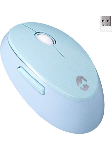 Everest Round KM-6282 Renkli Tuşlu Mavi Kablosuz Q Multimedia Klavye ve Mouse Set