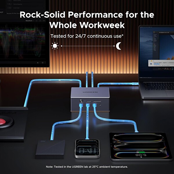 Ugreen U716 Revodok Maxidok 17'si 1 Arada Thunderbolt 5 Dock 3 Monitör Destekli 140W PD Bağlantı İstasyonu
