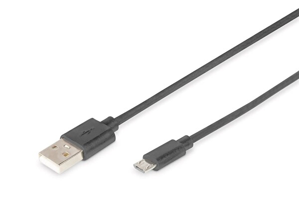 Digitus Tip A - Mikro B St-St 1.8 M USB 2.0 Uyumlu Siyah USB Bağlantı Kablosu