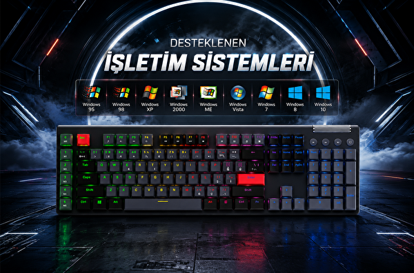 Bronzturq MK1054 RGB-ABS Mekanik Kablolu Klavye