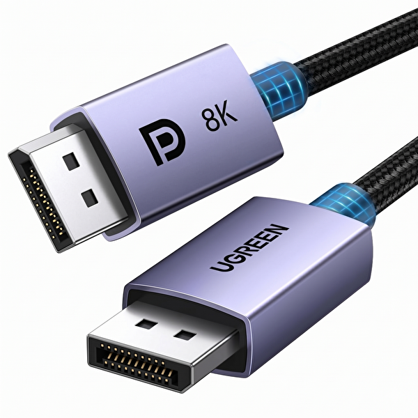 Ugreen 25956 DP121 Ultra HD 8K Çözünürlük DisplayPort to DisplayPort 1.4 3 M Örgülü Kablo