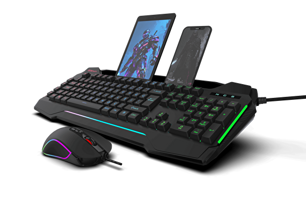 Quantum Gaming Dual Strike RGB Klavye RGB 12800 DPI Mouse Kablolu Kombo Set