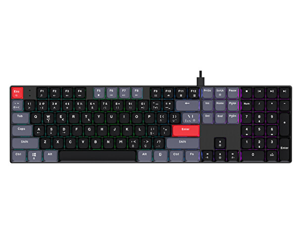 Bronzturq MK1175 Siyah Rainbow Anti-Ghosting Kablolu Mekanik Klavye