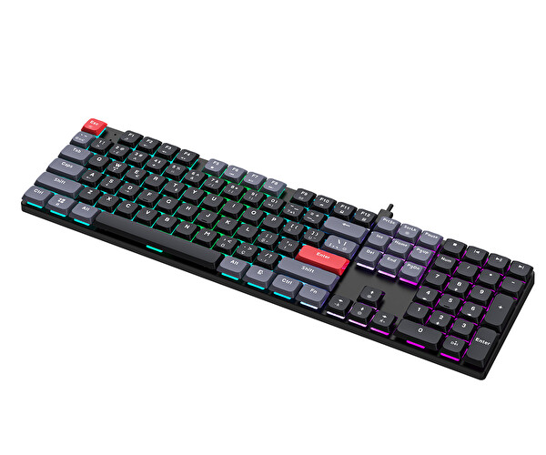 Bronzturq MK1175 Siyah Rainbow Anti-Ghosting Kablolu Mekanik Klavye