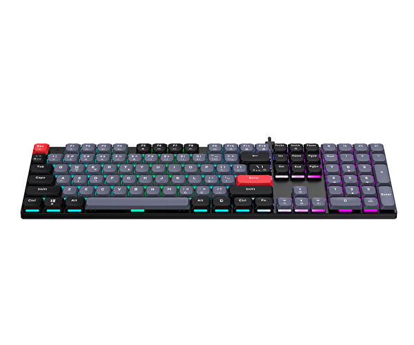 Bronzturq MK1175-GRI Rainbow Anti-Ghosting Kablolu Mekanik Klavye