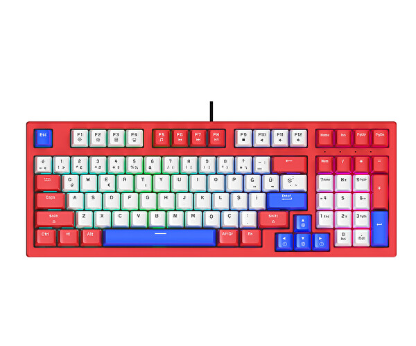 Bronzturq MK1140 Kırmızı Rgb-Abs- Kablolu Mekanik Klavye