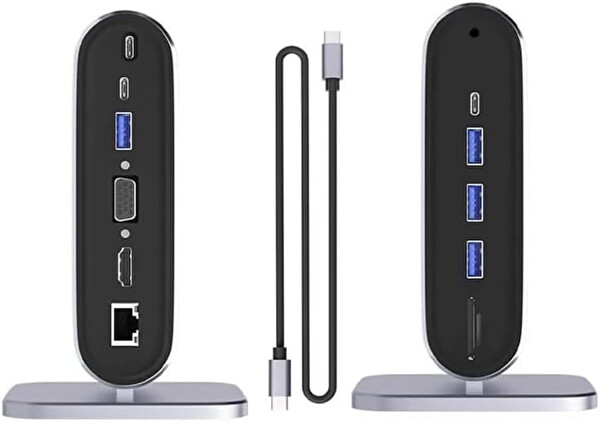 Blue Wings Type-C Support 4 K 12 In 1 Dock Model Pd Station 12'si 1 Arada Dock HDMI 4k 100MBPS Et Çoklayıcı Dönüştürücü Çevirici