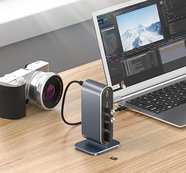 Blue Wings Type-C Support 4 K 12 In 1 Dock Model Pd Station 12'si 1 Arada Dock HDMI 4k 100MBPS Et Çoklayıcı Dönüştürücü Çevirici