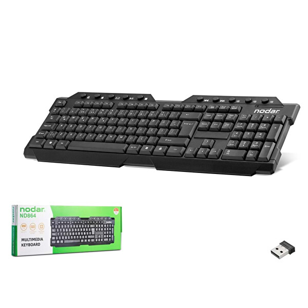 Nodar ND864 Kablosuz Multimedya Klavye Smart TV Uyumlu Siyah
