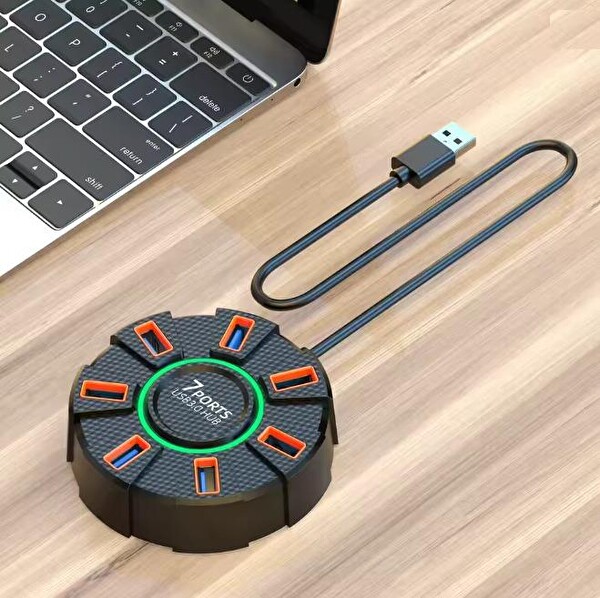 Taplin TK-115 7 Port Ledli USB 3.0 Hub 1.2 Metre