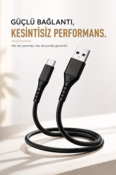 Torima İ7 03210 Siyah USB-A to Type-C Şarj ve Data Kablosu