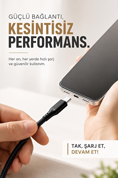 Torima İ7 03210 Siyah USB-A to Type-C Şarj ve Data Kablosu