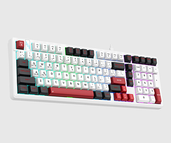 Bronzturq MK1176 3'ü 1 Arada Kablolu + 2.4G + Bluetooth RGB 101 Tuşlu Anti-Ghosting Mekanik Klavye