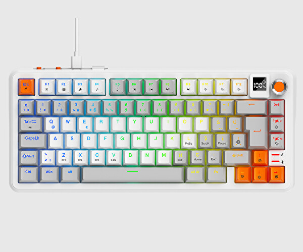 Bronzturq MK1173 Rainbow Red Switch Üç Modlu USB - 2.4G - BT Kablolu Mekanik Klavye