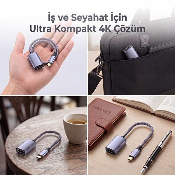 VegGieg Type-C to HDMI 4K 60Hz OFC Bakır Çevirici Dönüştürücü Adaptör