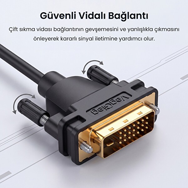 VegGieg DVI 24+1 to VGA Çevirici Görüntü Dönüştürücü Adaptör Full HD 1080P 60Hz