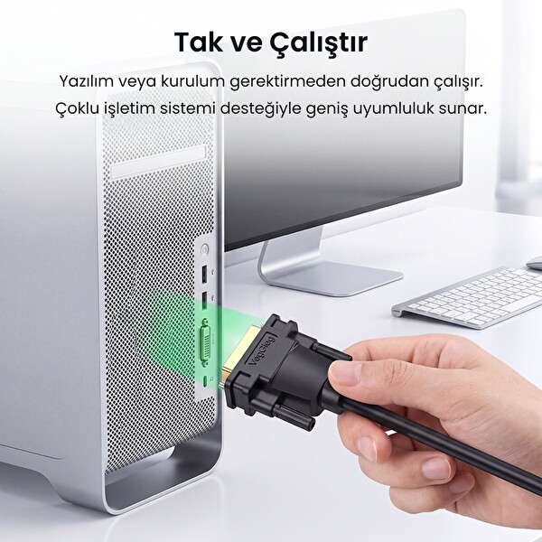 VegGieg DVI 24+1 to VGA Çevirici Görüntü Dönüştürücü Adaptör Full HD 1080P 60Hz