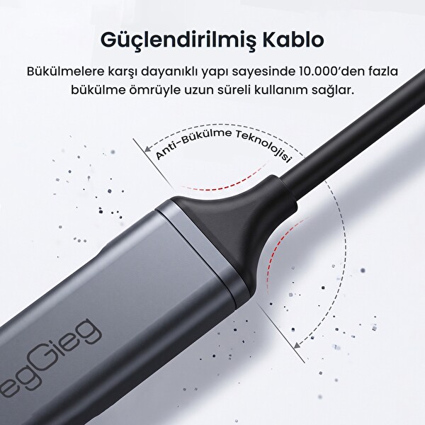VegGieg 4 Portlu USB-A to USB 3.0 + 3xUSB 2.0 Çoklayıcı Dönüştürücü USB Hub