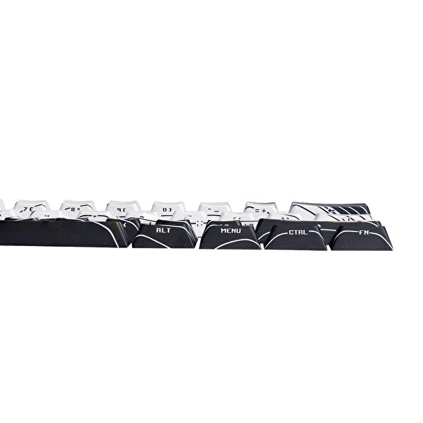 Wooting Manyetik Waves ANSI Black & White Edition PBT 61 Adet Keycap Seti