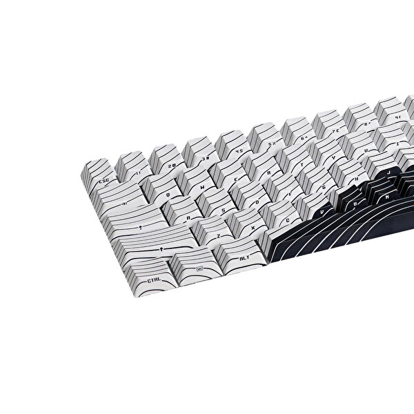 Wooting Manyetik Waves ANSI Black & White Edition PBT 61 Adet Keycap Seti