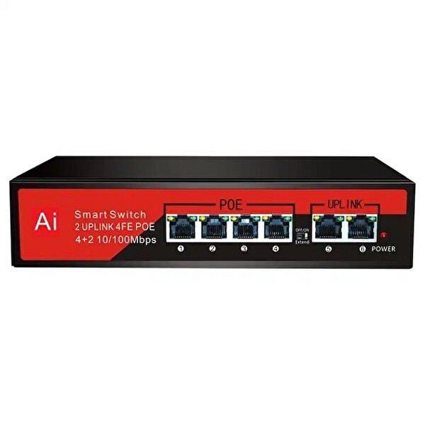 Ezcool EZ-04PSE 65W PoE Yönetilemez 6 Port Switch