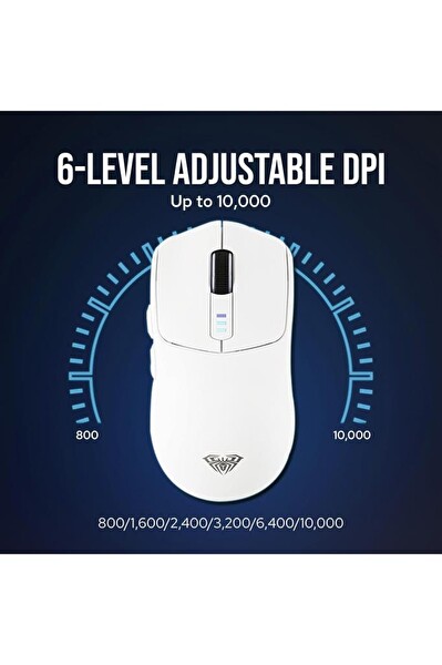 Aula SC580X Süper Hafif Oyun Faresi Üç Modlu 10000 DPI Şarj Edilebilir Kablosuz Mouse