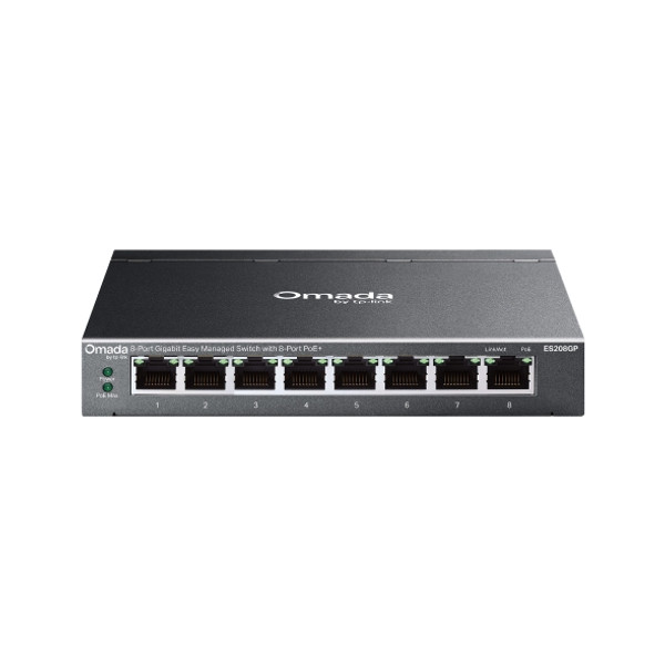 TP-Link Omada ES208GP 64W PoE Yönetilebilir 8 Port Switch