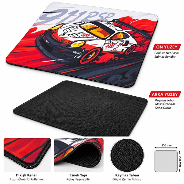 Hadron ZR1110 Spor Araba Temalı Mouse Pad 250 x 290 MM