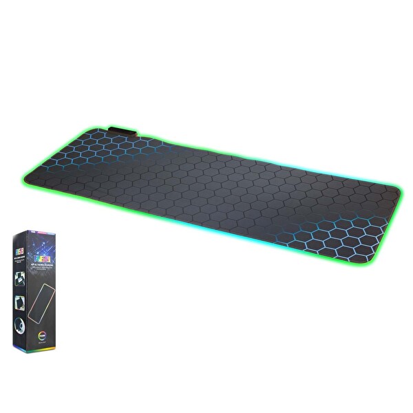 Hadron ZR1001 Mavi Petek Desenli RGB Ledli Mouse Pad 300 x 800 MM