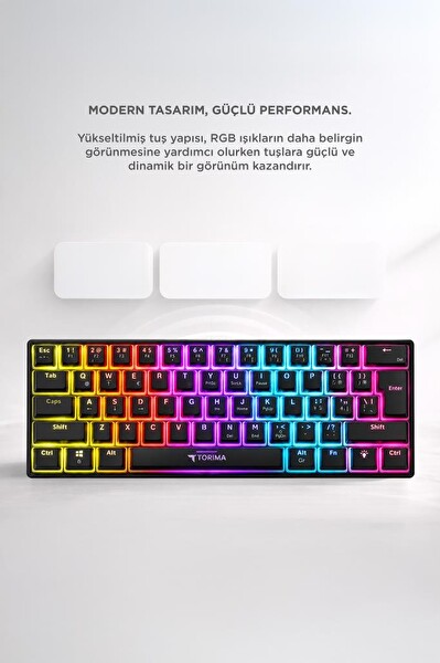Torima TK04 RGB Işıklı Q Kablolu Mekanik Klavye Siyah