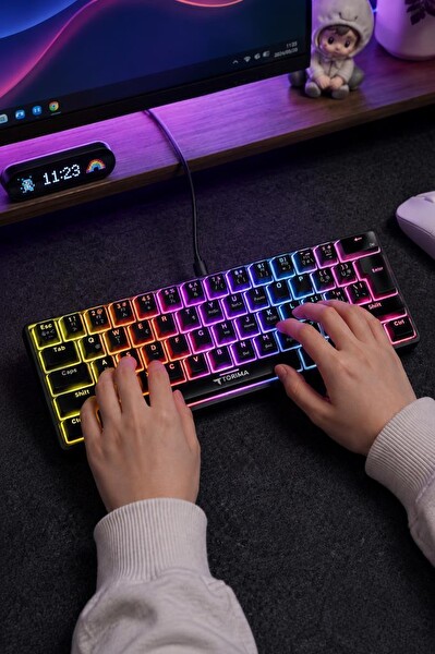 Torima TK04 RGB Işıklı Q Kablolu Mekanik Klavye Siyah