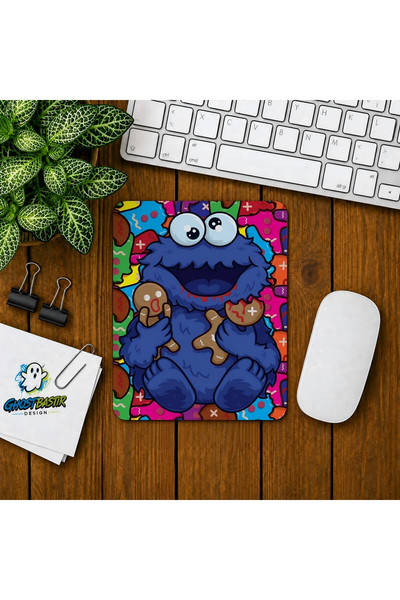 Ghostbastır Design Kurabiye Canavarı Baskılı Oyuncu Mouse Pad 0173