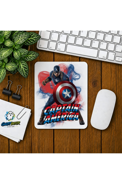 Ghostbastır Design Kaptan Amerika Baskılı Oyuncu Mouse Pad 0111