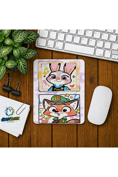 Ghostbastır Design Zootropolis Nick ve Judy Baskılı Oyuncu Mouse Pad 0362 2