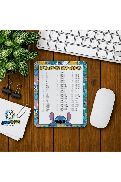 Ghostbastır Design Stitch Roma Rakamları Baskılı Oyuncu Mouse Pad 0287