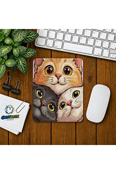 Ghostbastır Design Kediler Baskılı Oyuncu Mouse Pad 0115