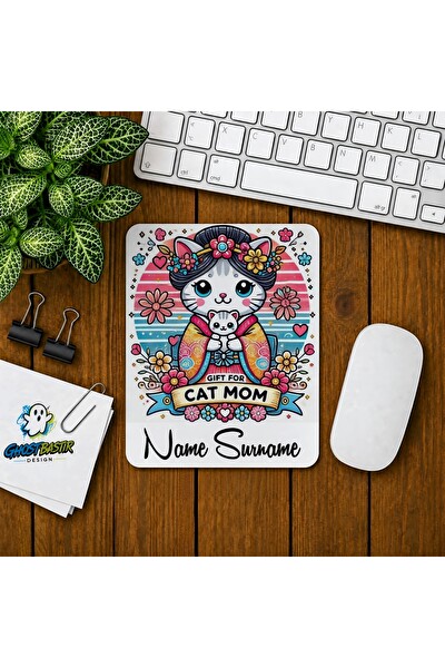 Ghostbastır Design Kişiye Özel Kedi Annesi Baskılı Oyuncu Mouse Pad 0159